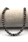 Karlı Obsidyen Doğal Taş Dizi 6 mm Küre Kesim - DZ-1111