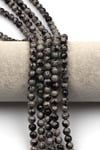 Karlı Obsidyen Doğal Taş Dizi 6 mm Küre Kesim - DZ-1079