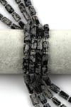 Karlı Obsidyen Doğal Taş Dizi 7 x 12 mm Boru Kesim
