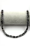 Karlı Obsidyen Doğal Taş Dizi 7 x 12 mm Boru Kesim