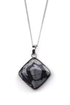 Karlı Obsidyen Doğal Taş Piramit Model Kolye