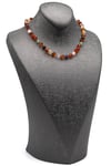Kehribar-Çakra Doğal Taş Bebek/Çocuk Kolyesi-33 cm