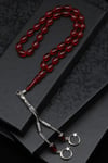 Kırmızı Sıkma Tesbih 6 x 10 mm Arpa Kesim
