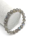Labradorit ( AA Kalite ) Doğal Taş Bileklik 9 mm Küre Kesim