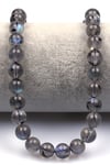 Labradorit (AA Kalite) Doğal Taş Dizi 10 mm Küre Kesim - DZ-1432