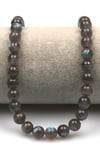 Labradorit (AAA Kalite) Doğal Taş Dizi 8 mm Küre Kesim - DZ-1110