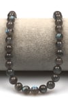 Labradorit (AAA Kalite) Doğal Taş Dizi 8 mm Küre Kesim - DZ-1110