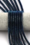 Lacivert Renkli Hematit Dizi 3 x 6 mm Rondel Kesim