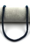 Lacivert Renkli Hematit Dizi 3 x 8 mm Rondel Kesim