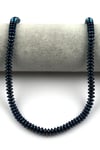 Lacivert Renkli Hematit Dizi 3 x 8 mm Rondel Kesim