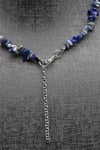 Lapis Lazuli ( Çelik Klipsli ) Doğal Taş Kırıktaş Kolye 