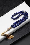 Lapis Lazuli Doğal Taş 925 Ayar Gümüş Tesbih 8 mm Küre Kesim - T-1781