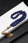 Lapis Lazuli Doğal Taş 925 Ayar Gümüş Tesbih 8 mm Küre Kesim - T-1781