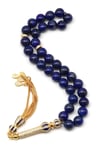 Lapis Lazuli Doğal Taş 925 Ayar Gümüş Tesbih 8 mm Küre Kesim - T-1781