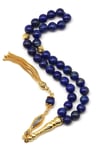 Lapis Lazuli Doğal Taş 925 Ayar Gümüş Tesbih 7 mm Küre Kesim - T-1784