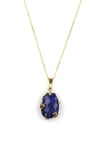 Lapis Lazuli Doğal Taş Gold Renkli Kolye