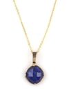 Lapis Lazuli Doğal Taş Gold Renkli Kolye