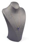 Lapis Lazuli Doğal Taş Gold Renkli Kolye