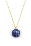Lapis Lazuli Doğal Taş Gold Renkli Kolye