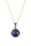 Lapis Lazuli Doğal Taş Gold Renkli Kolye