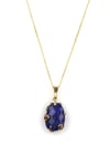 Lapis Lazuli Doğal Taş Gold Renkli Kolye
