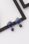 Lapis Lazuli Doğal Taş Gold Renkli Küpe