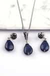 Lapis Lazuli Doğal Taş Kolye - Küpe 2'li Set