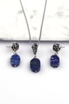 Lapis Lazuli Doğal Taş Kolye - Küpe 2'li Set