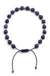 Lapis Lazuli Doğal Taş Makrome Örme Bileklik Küre Kesim - BMK-639