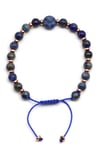 Lapis Lazuli Doğal Taş Makrome Örme Bileklik Küre Kesim - BMK-603