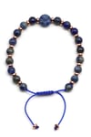 Lapis Lazuli Doğal Taş Makrome Örme Bileklik Küre Kesim - BMK-603