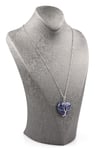 Lapis Lazuli Doğal Taş Tel Sarmalı Kalp Kolye