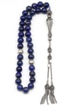 Lapis Lazuli Doğal Taş Tesbih 925 Ayar Gümüş 8 mm Küre Kesim