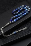Lapis Lazuli Doğal Taş Tesbih 925 Ayar Gümüş 8 mm Küre Kesim