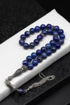 Lapis Lazuli Doğalt Taş 925 Ayar Gümüş Tesbih 10 mm Küre Kesim