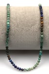 Lapis Lazuli-Krizokol Doğal Taş Dizi 3 mm Fasetli Küre Kesim - DZ-1300