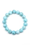 Larimar Doğal Taş Bileklik 12 mm Küre Kesim