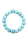 Larimar Doğal Taş Bileklik 12 mm Küre Kesim