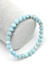 Larimar Doğal Taş Bileklik 6 mm Küre Kesim