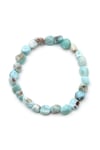 Larimar Doğal Taş Bileklik 6 x 8 mm Özel Kesim