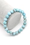 Larimar Doğal Taş Bileklik 9 mm Küre Kesim