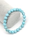 Larimar Doğal Taş Bileklik 9 mm Küre Kesim