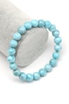 Larimar Doğal Taş Bileklik 9 mm Küre Kesim
