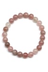 Madagaskar Pembe Kuvars Doğal Taş Bileklik 8 mm Küre Kesim - BLK-2235
