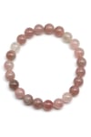 Madagaskar Pembe Kuvars Doğal Taş Bileklik 8 mm Küre Kesim - BLK-2235
