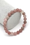 Madagaskar Pembe Kuvars Doğal Taş Bileklik 8 mm Küre Kesim - BLK-2235