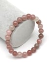 Madagaskar Pembe Kuvars Doğal Taş Bileklik 8 mm Küre Kesim - BLK-2235