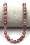 Madagaskar Pembe Kuvars Doğal Taş Dizi 8 mm Küre Kesim - DZ-0854