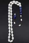 Mavi İmameli Kemik Tesbih 7 x 11 mm Arpa Kesim