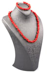 Mercan Doğal Taş Kolye – Bileklik Set